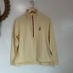 Marine Layer Quarter Zip Pullover, Butter Yellow, Maker's Mark Branded, NWT, M